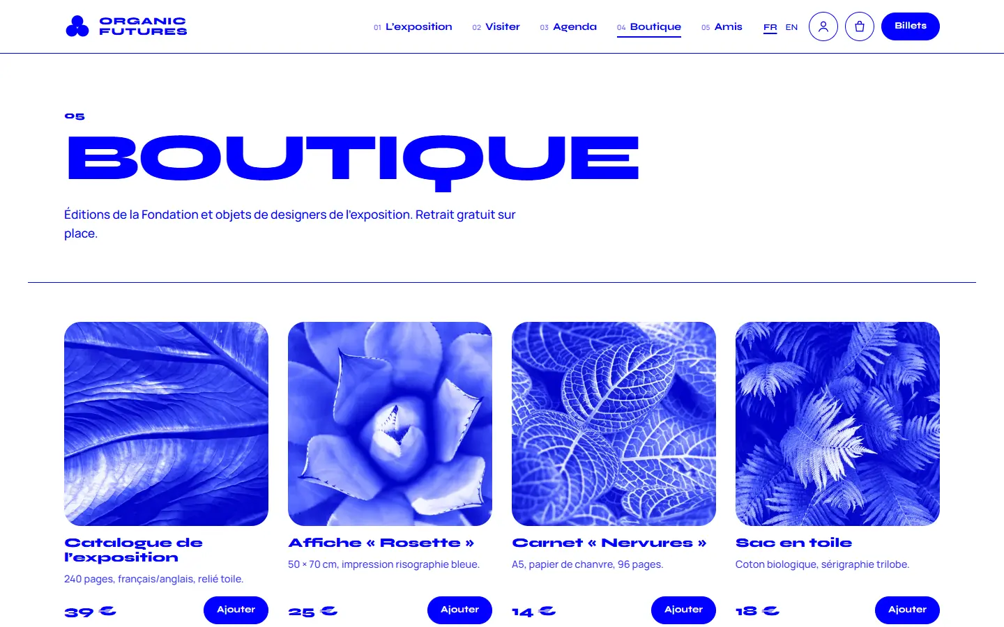 Boutique & panier